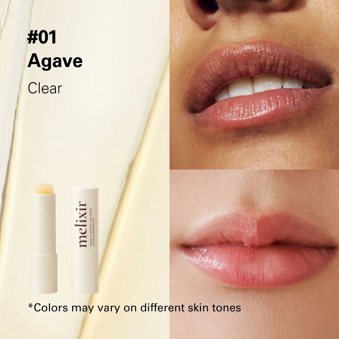 Melixir Vegan Lip Butter #01. Agave-Wonder Skin