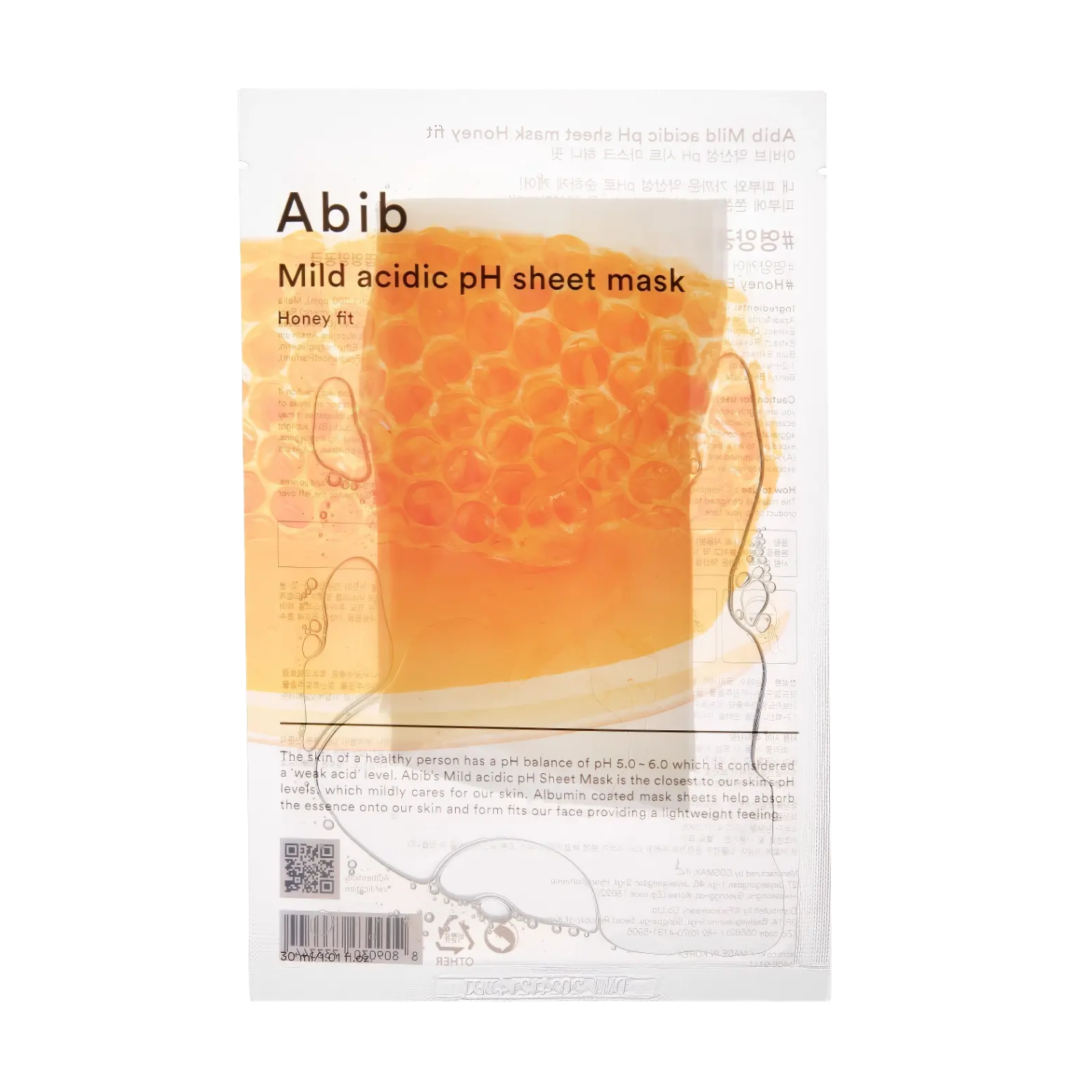 Abib Mild Acidic pH Sheet Mask Honey Fit 30ml-Wonder Skin