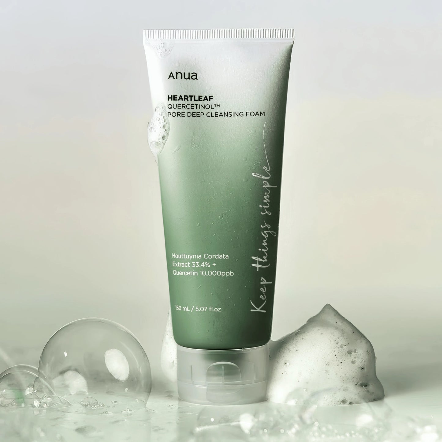 Anua Heartleaf Quercetinol Pore Deep Cleansing Foam 150ml-Wonder Skin