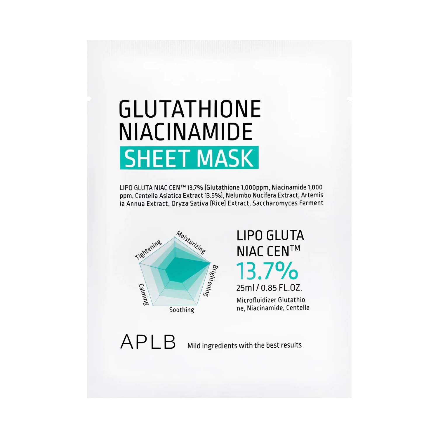 APLB Glutathione Niacinamide Sheet Mask 25ml-Wonder Skin