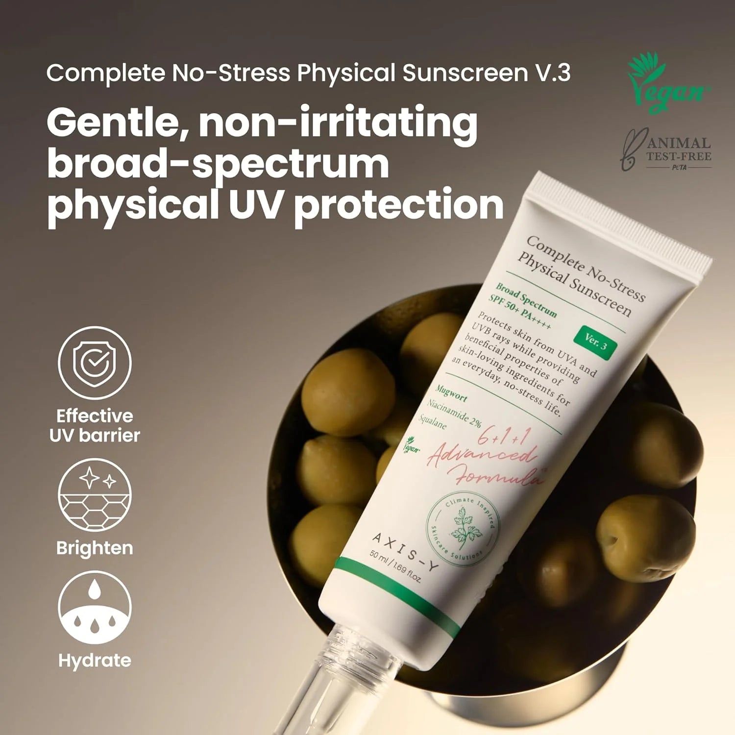 AXIS-Y Complete No- Stress Physical Sunscreen V.3 50ml-Wonder Skin