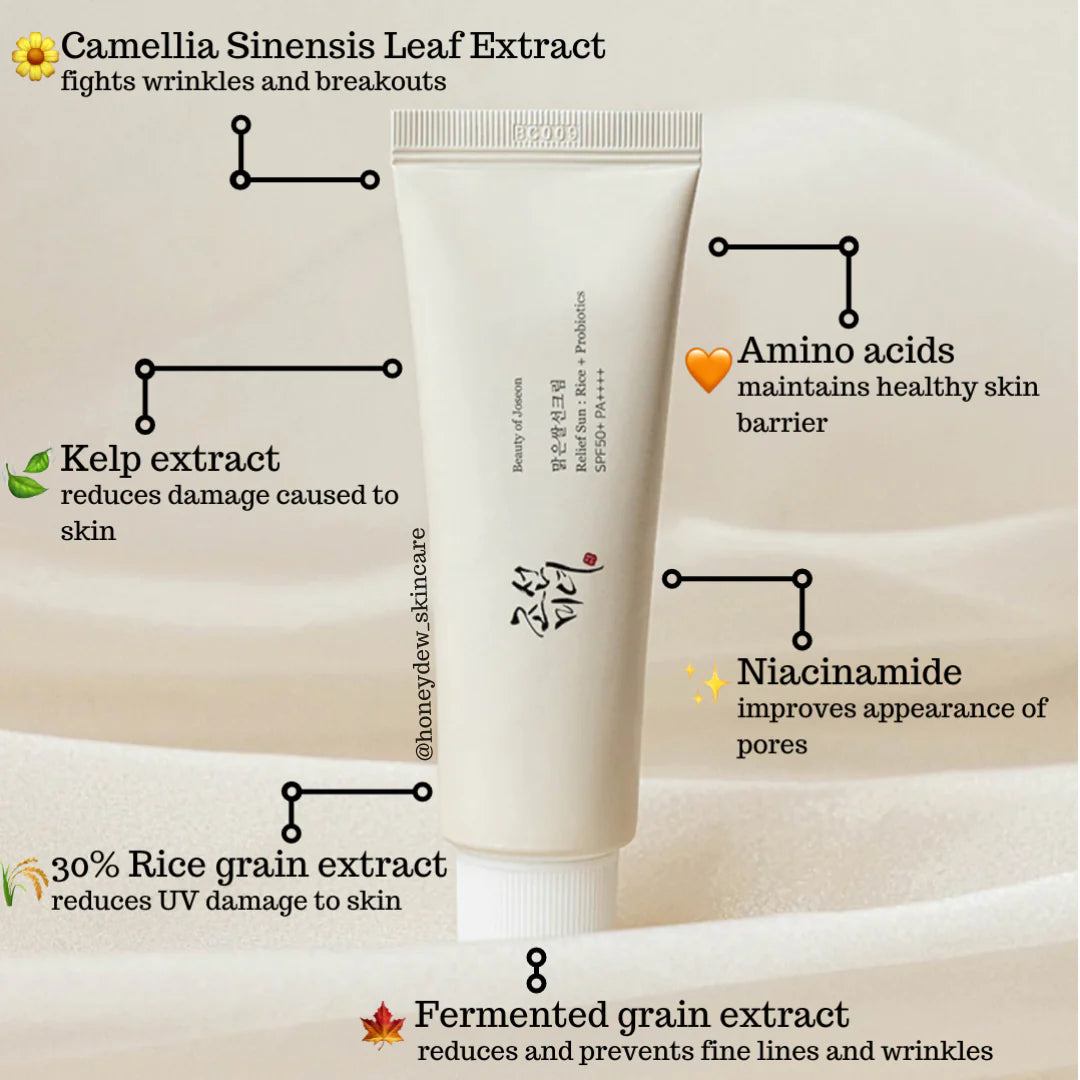 Beauty of Joseon Relief Sun : Rice + Probiotics SPF50+ PA++++ 50ml-Wonder Skin
