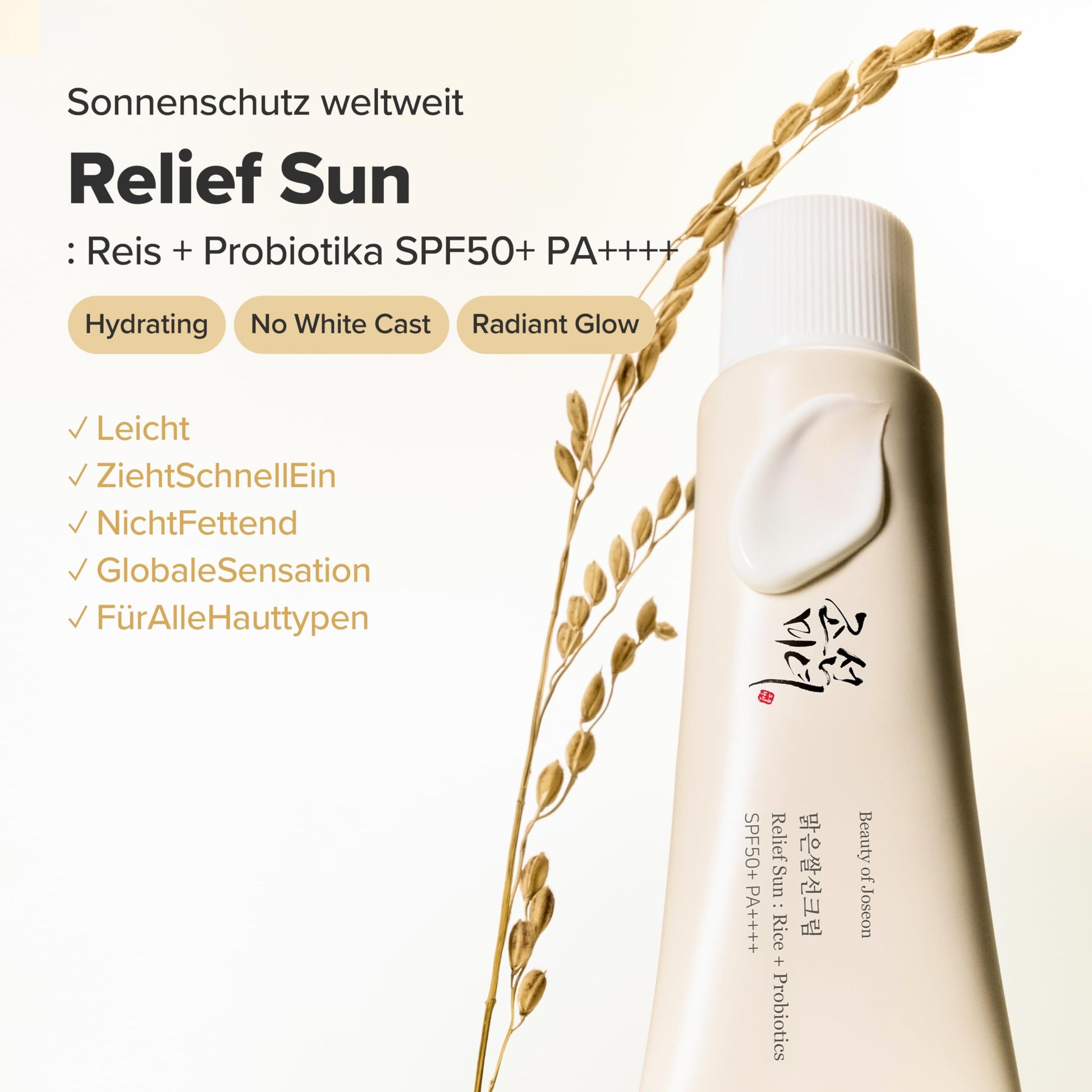 Beauty of Joseon Relief Sun : Rice + Probiotics SPF50+ PA++++ 50ml-Wonder Skin