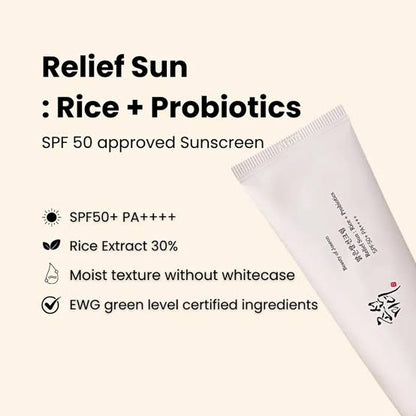 Beauty of Joseon Relief Sun : Rice + Probiotics SPF50+ PA++++ 50ml-Wonder Skin