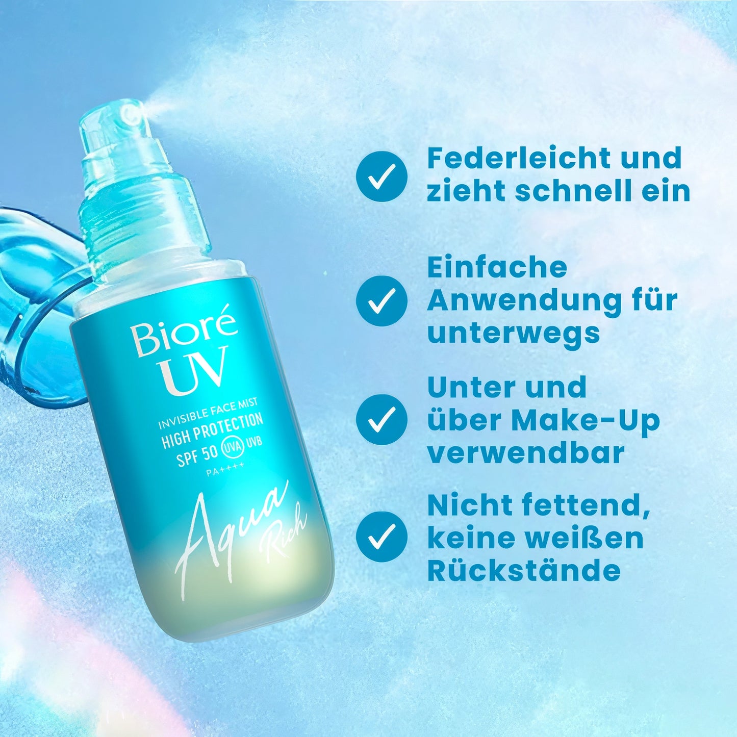 Biore Aqua Rich Aqua Mist SPF50 PA++++ 60ml-Wonder Skin