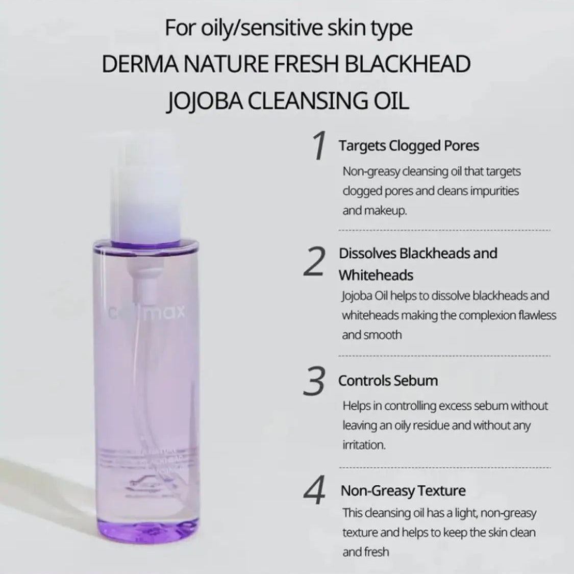 Celimax Derma Nature Fresh Blackhead Jojoba Cleansing Oil 150ml-Wonder Skin