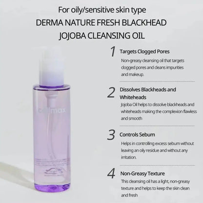 Celimax Derma Nature Fresh Blackhead Jojoba Cleansing Oil 150ml-Wonder Skin