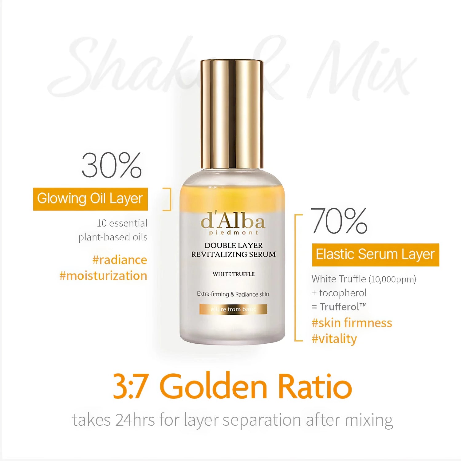 d'Alba White Truffle Double Layer Revitalizing Serum 30ml-Wonder Skin