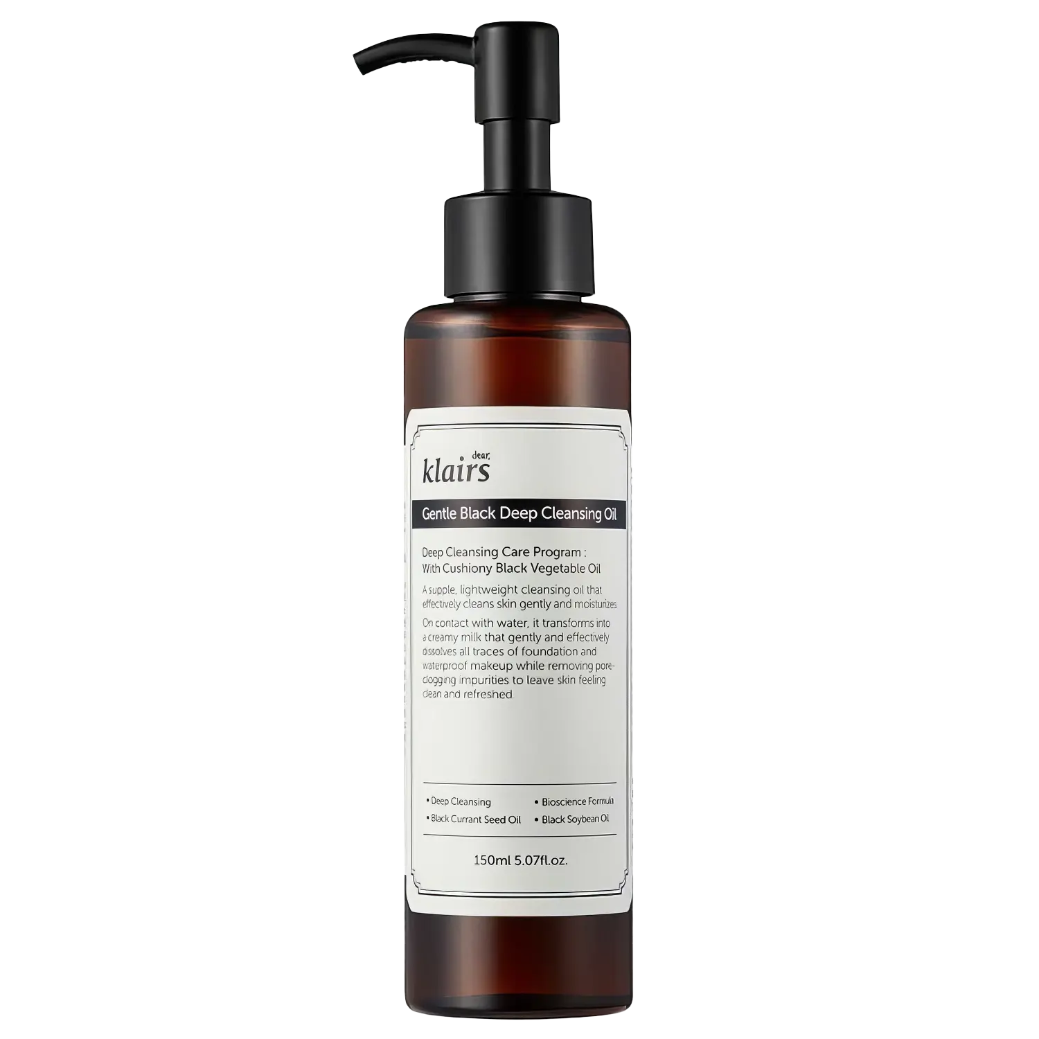 dear, Klairs Gentle Black Deep Cleansing Oil 150ml-Wonder Skin