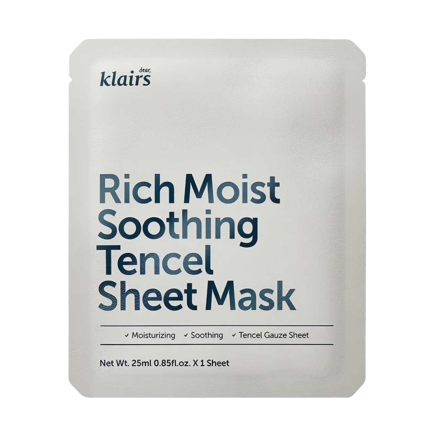 dear, Klairs Rich Moist Soothing Tencel Sheet Mask 25ml-Wonder Skin