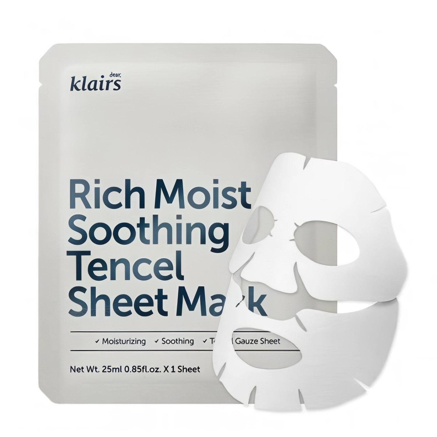 dear, Klairs Rich Moist Soothing Tencel Sheet Mask 25ml-Wonder Skin