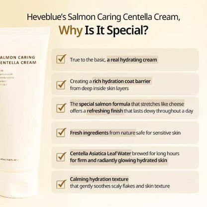 Heveblue Salmon Caring Centella Cream 100ml-Wonder Skin
