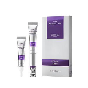 Missha Time Revolution Retinol 500 Shot Galvanic Eye Cream Duo Set (15ml+15ml Refill)