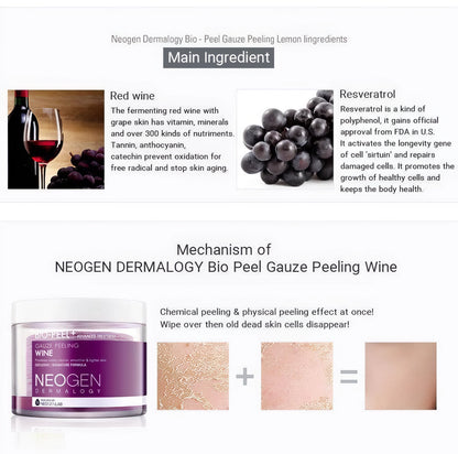 Neogen Dermalogy Bio-Peel Gauze Peeling Wine 30pcs/200ml-Wonder Skin