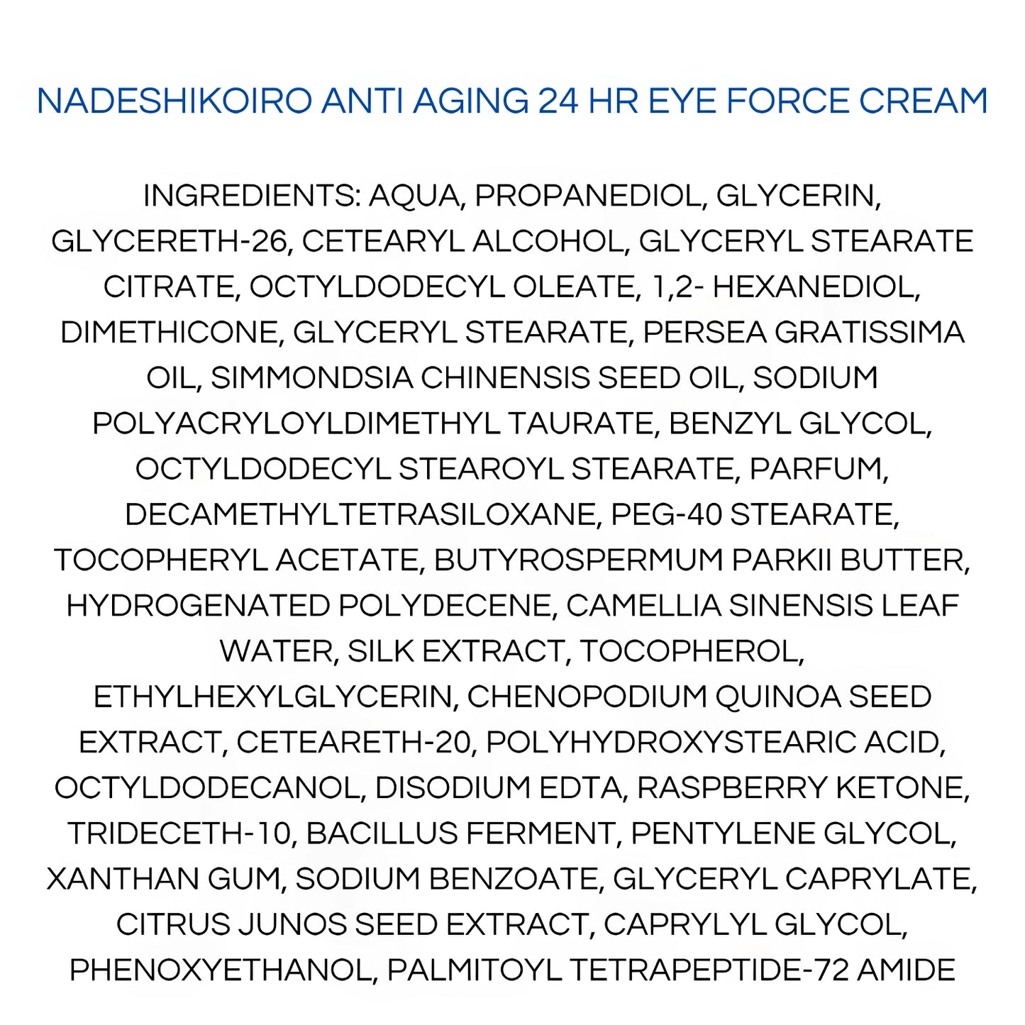 Onshindo Osaka Nadeshikoiro – 24hr Eye Force Cream (All Skin Types) 20ml-Wonder Skin