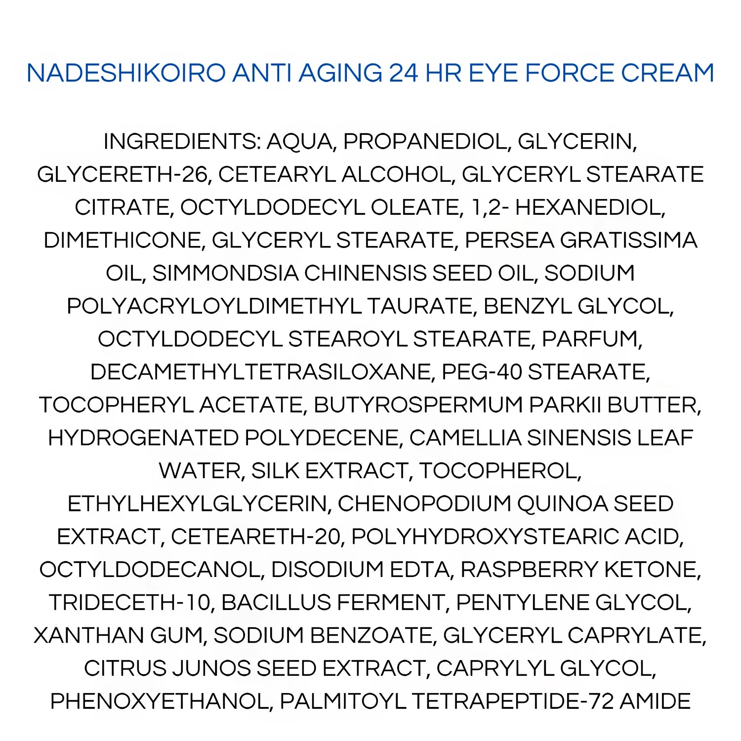 Onshindo Osaka Nadeshikoiro – 24hr Eye Force Cream (All Skin Types) 20ml-Wonder Skin