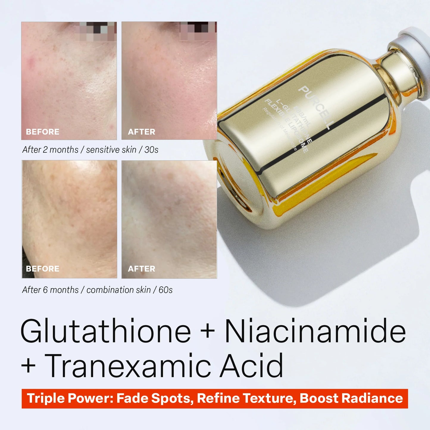 Purcell 88B/mL L Glutathione Flexible Liposome Brightening Facial Serum 30ml-Wonder Skin