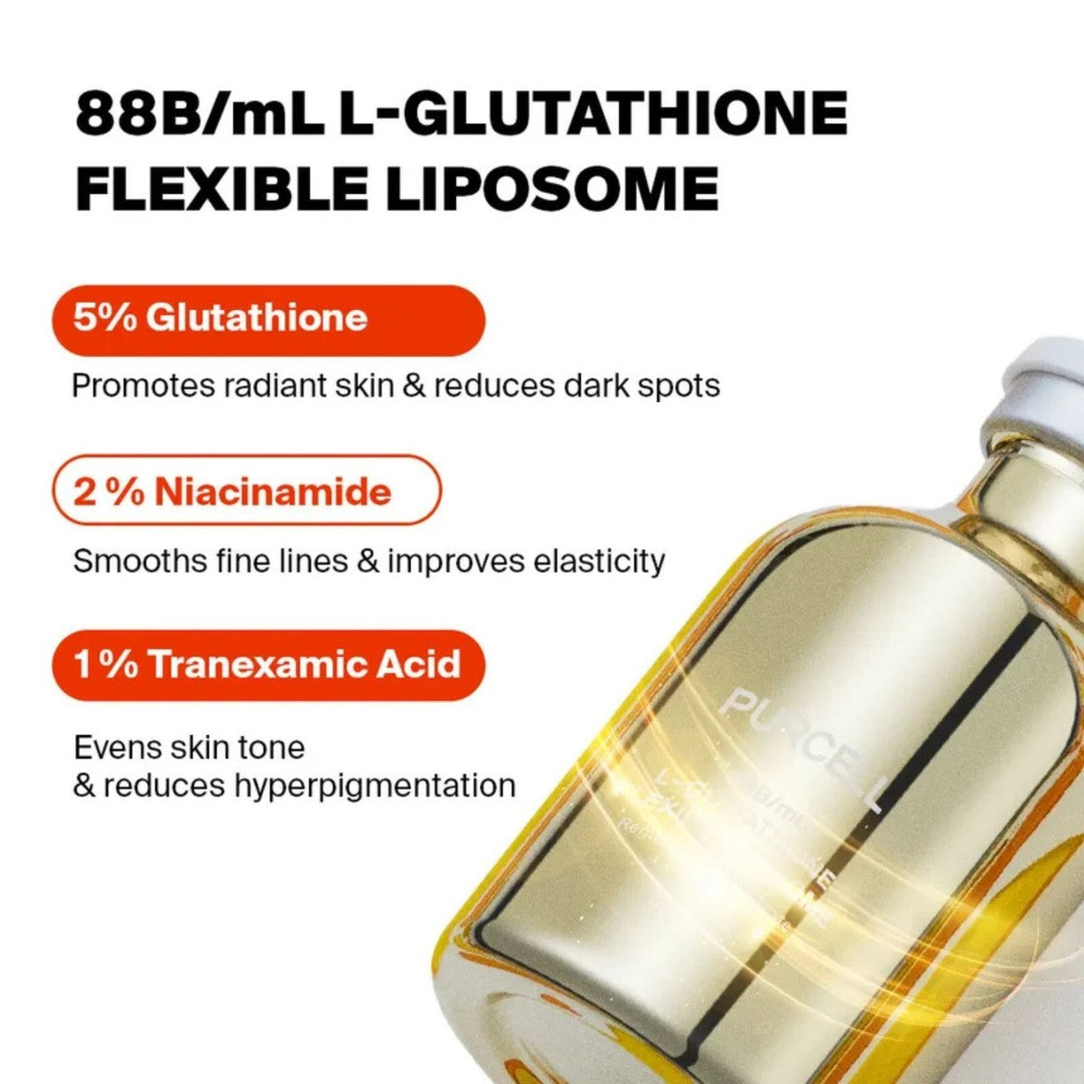 Purcell 88B/mL L Glutathione Flexible Liposome Brightening Facial Serum 30ml-Wonder Skin