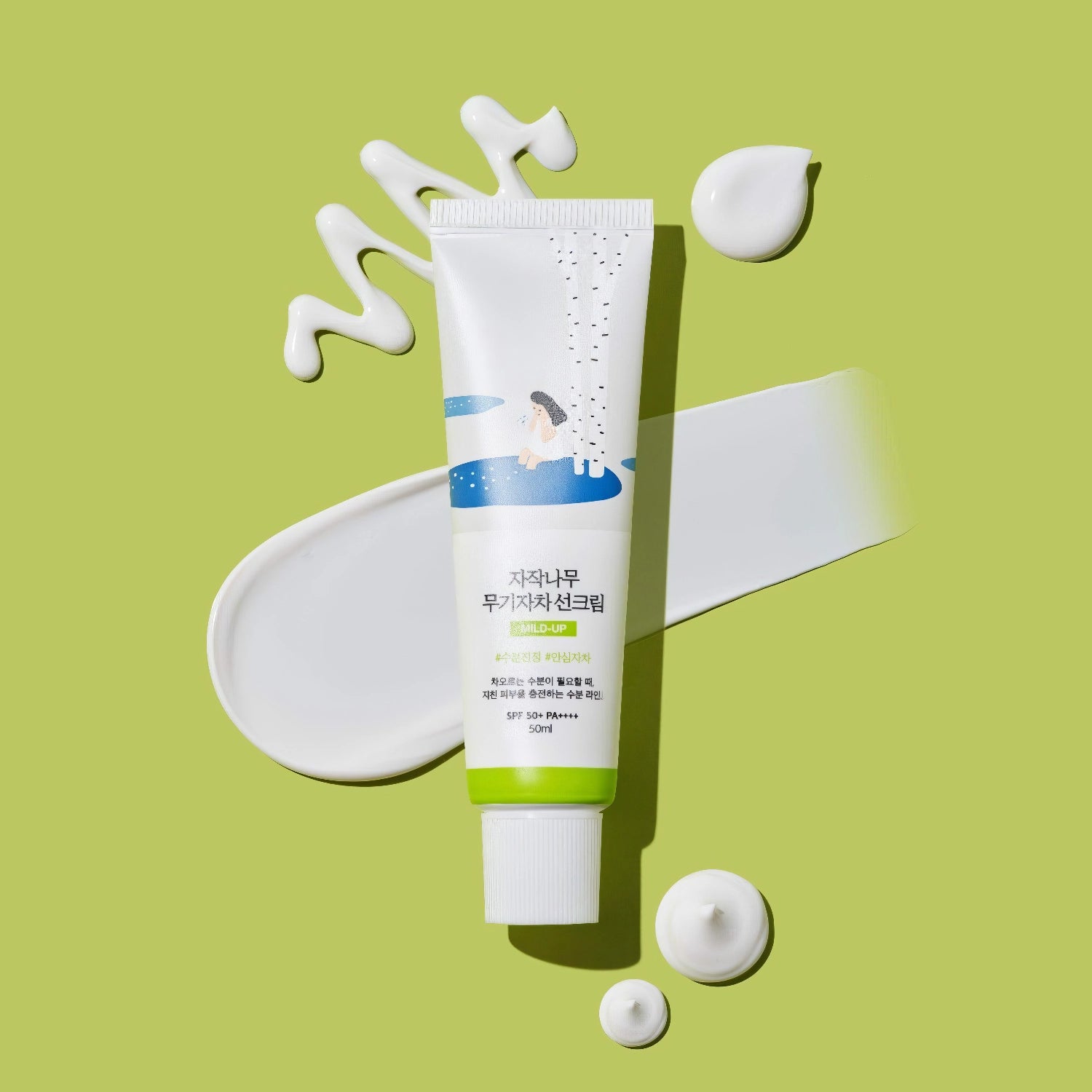 Round Lab Birch Juice Moisturizing Mild Up Sunscreen SPF50+ PA++++ 50ml-Wonder Skin