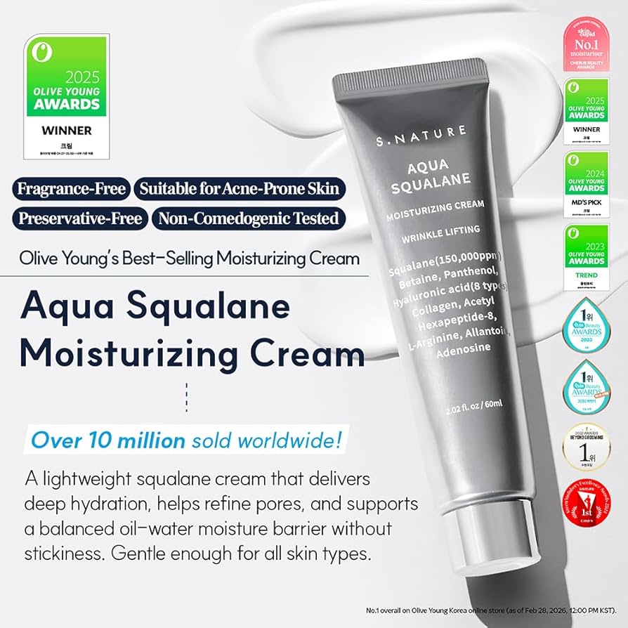 S.Nature Aqua Squalane Moisturizing Creme 60ml-Wonder Skin