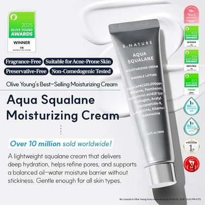 S.Nature Aqua Squalane Moisturizing Creme 60ml-Wonder Skin