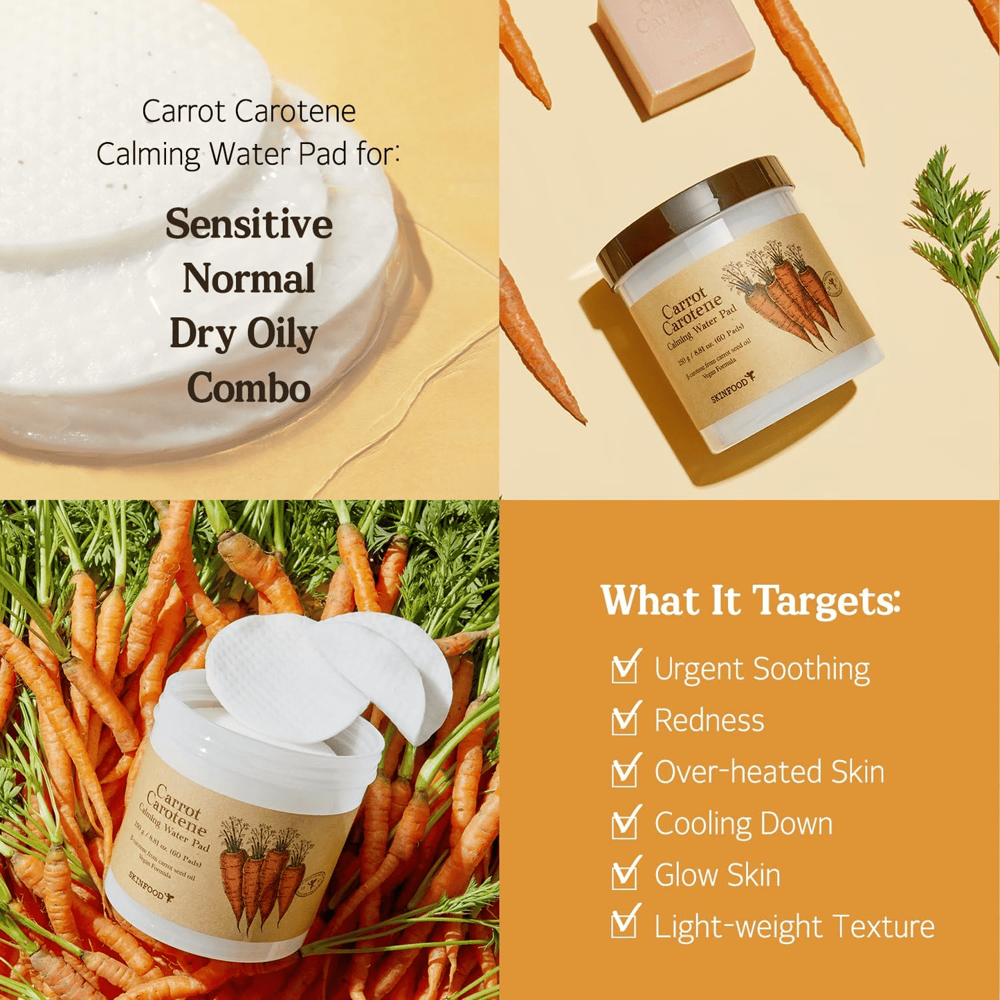 Skinfood Carrot Carotene Calming Water Pad 60St./250g-Wonder Skin