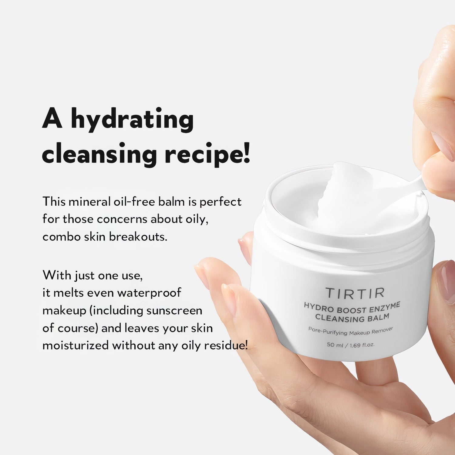 TIRTIR Hydro Boost Enzyme Cleansing Balm 50ml-Wonder Skin